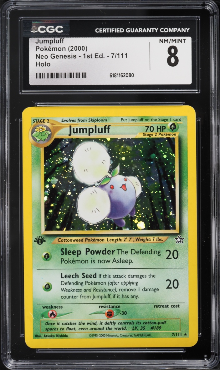 2000 Pokemon Neo Genesis 1st Edition Holo Jumpluff #7 CGC 8 NM-MT