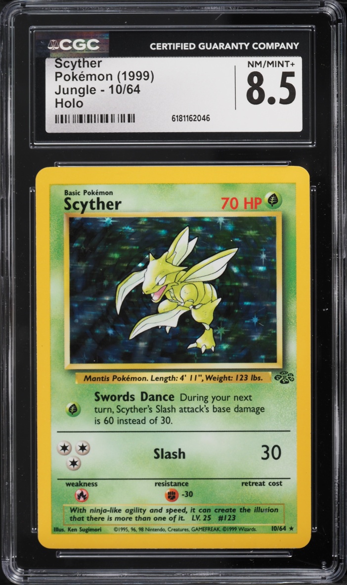 1999 Pokemon Jungle Holo Scyther #10 CGC 8.5 NM-MT+
