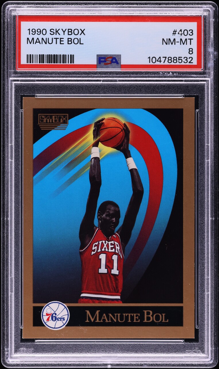 1990 Skybox Basketball Manute Bol #403 PSA 8 NM-MT