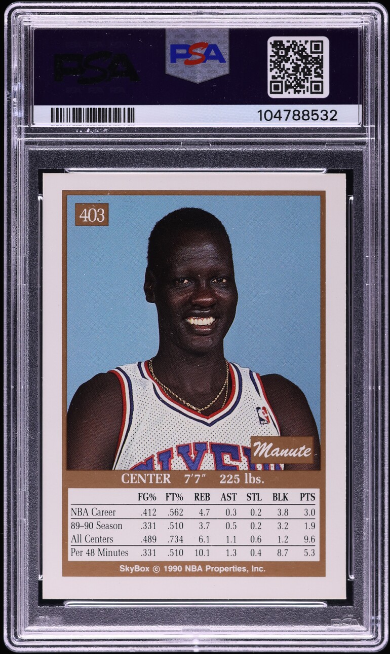 1990 Skybox Basketball Manute Bol #403 PSA 8 NM-MT