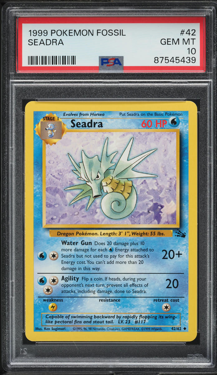 1999 Pokemon Fossil Seadra #42 PSA 10 GEM MINT
