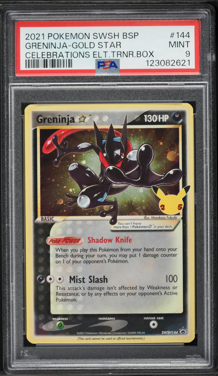 2021 Pokemon Sword & Shield Promo Celebrations ETB Greninja Gold Star #SWSH144 PSA 9 MINT