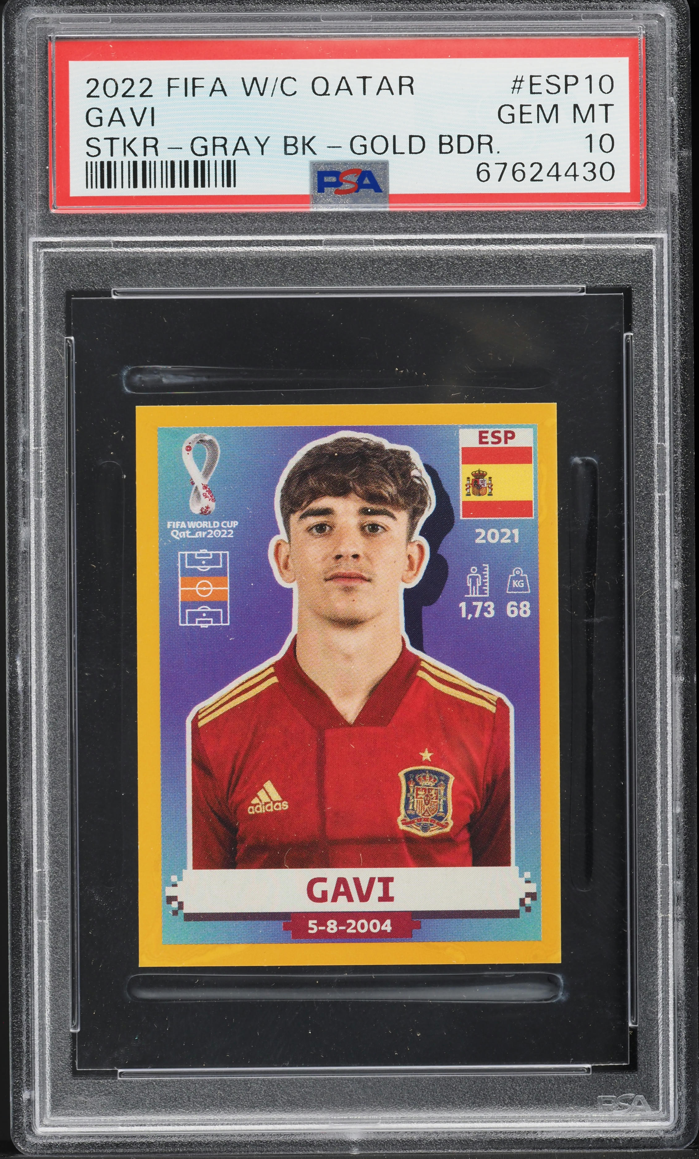 2022 Panini FIFA World Cup Qatar Stickers Gray Back Gold Border Gavi ...