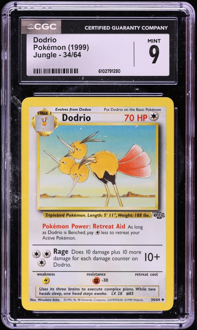 1999 Pokemon Jungle Dodrio #34 CGC 9 MINT