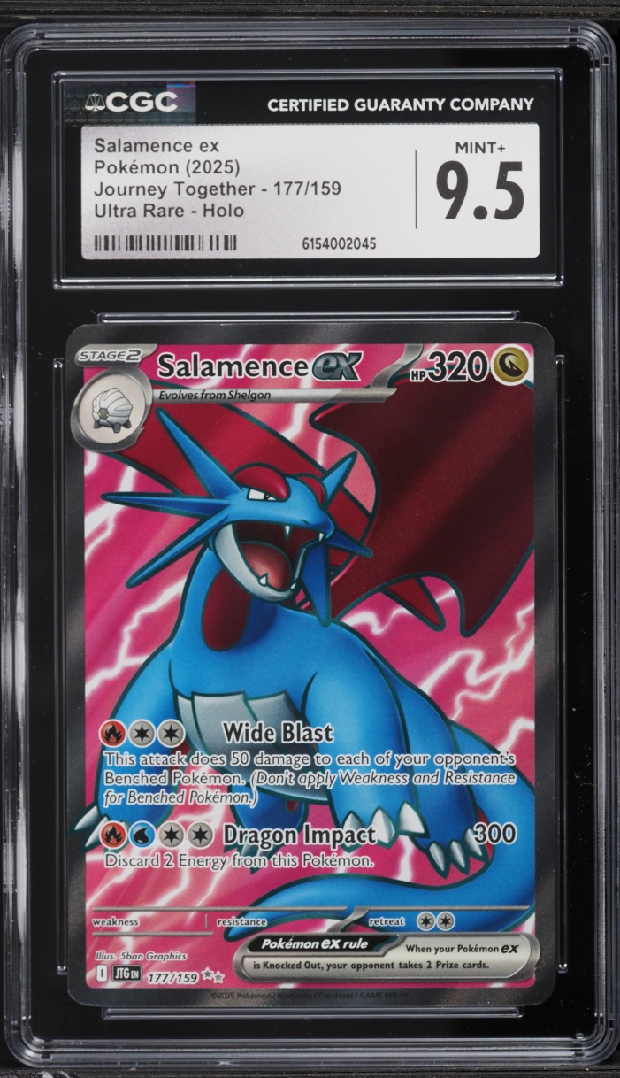 2025 Pokemon Scarlet & Violet Journey Together Full Art Salamence ex #177 CGC 9.5 MINT+