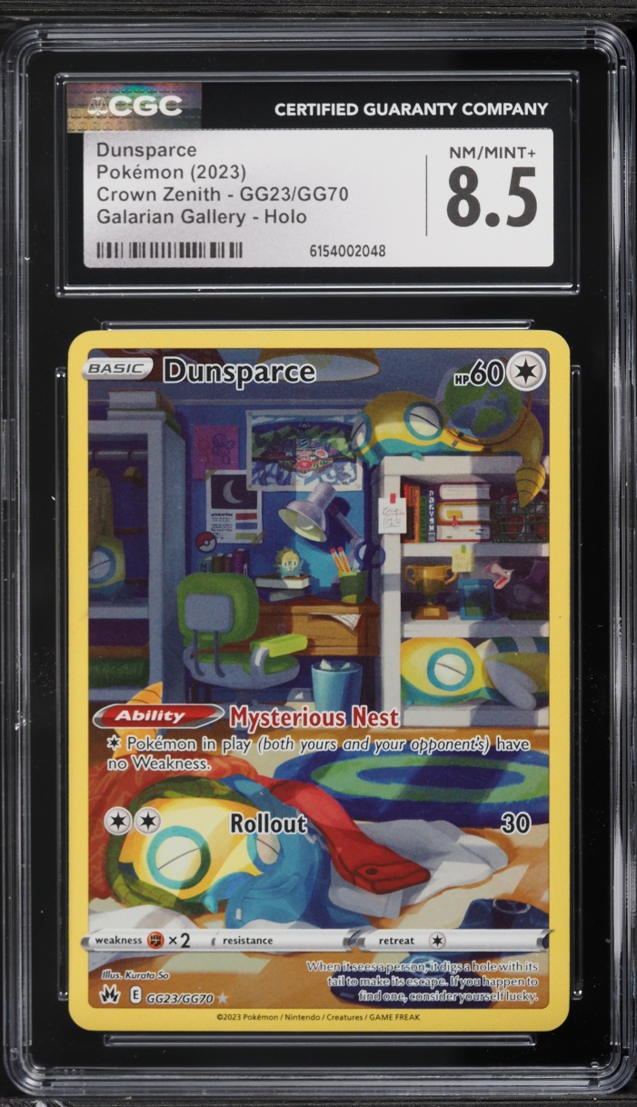 2023 Pokemon Sword & Shield Crown Zenith Alt Art Dunsparce #GG23 CGC 8.5 NM-MT+