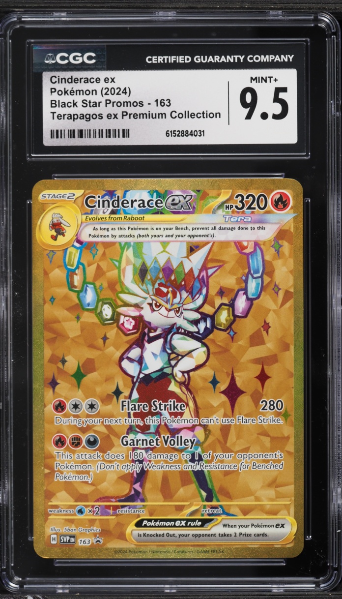 2024 Pokemon SV Black Star Promo Ultra Premium Collection Gold Rare Cinderace ex #163 CGC 9.5