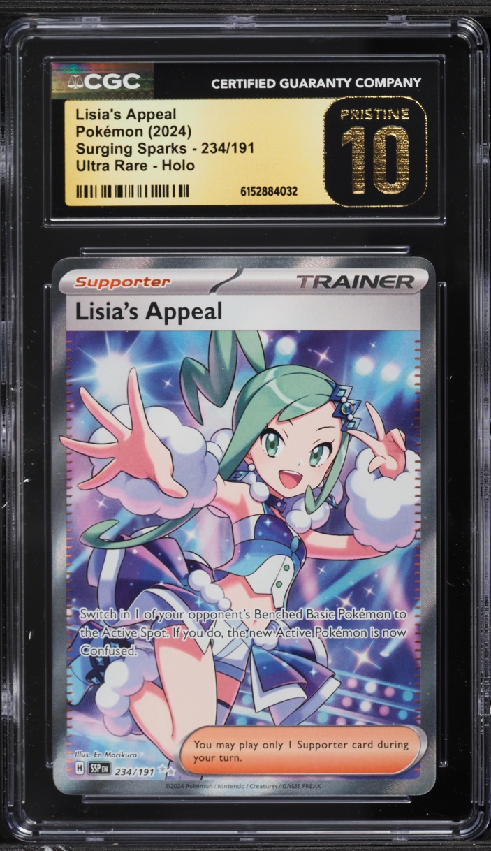 2024 Pokemon Scarlet & Violet Surging Sparks Full Art Lisia's Appeal #234 CGC 10 PRISTINE