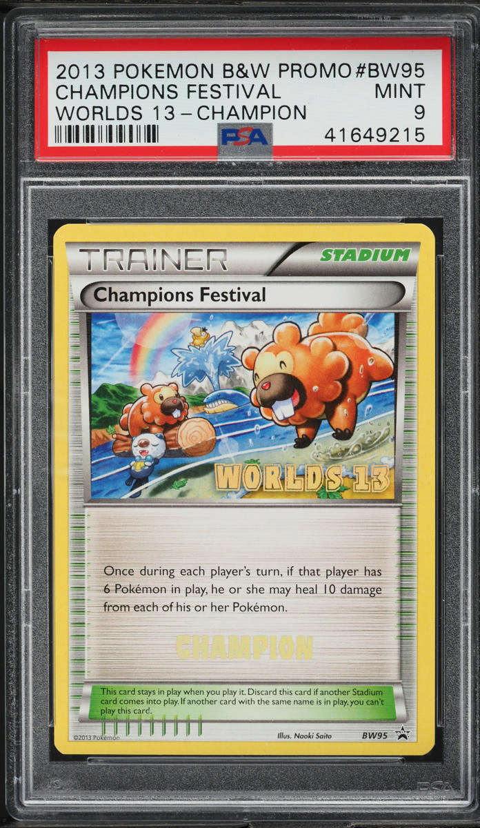 2013 Pokemon Black & White Promo Worlds 13 Champion Champions Festival PSA 9