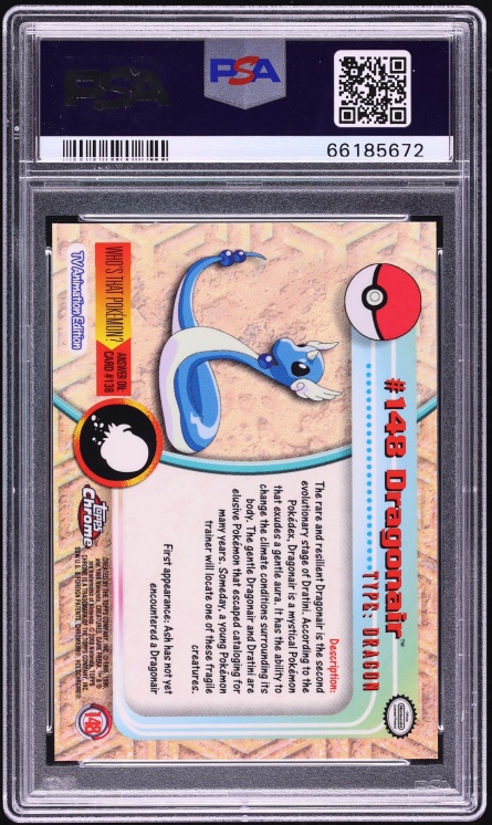 2000 Topps Chrome Pokemon Series 2 Dragonair #148 PSA 10 GEM MINT