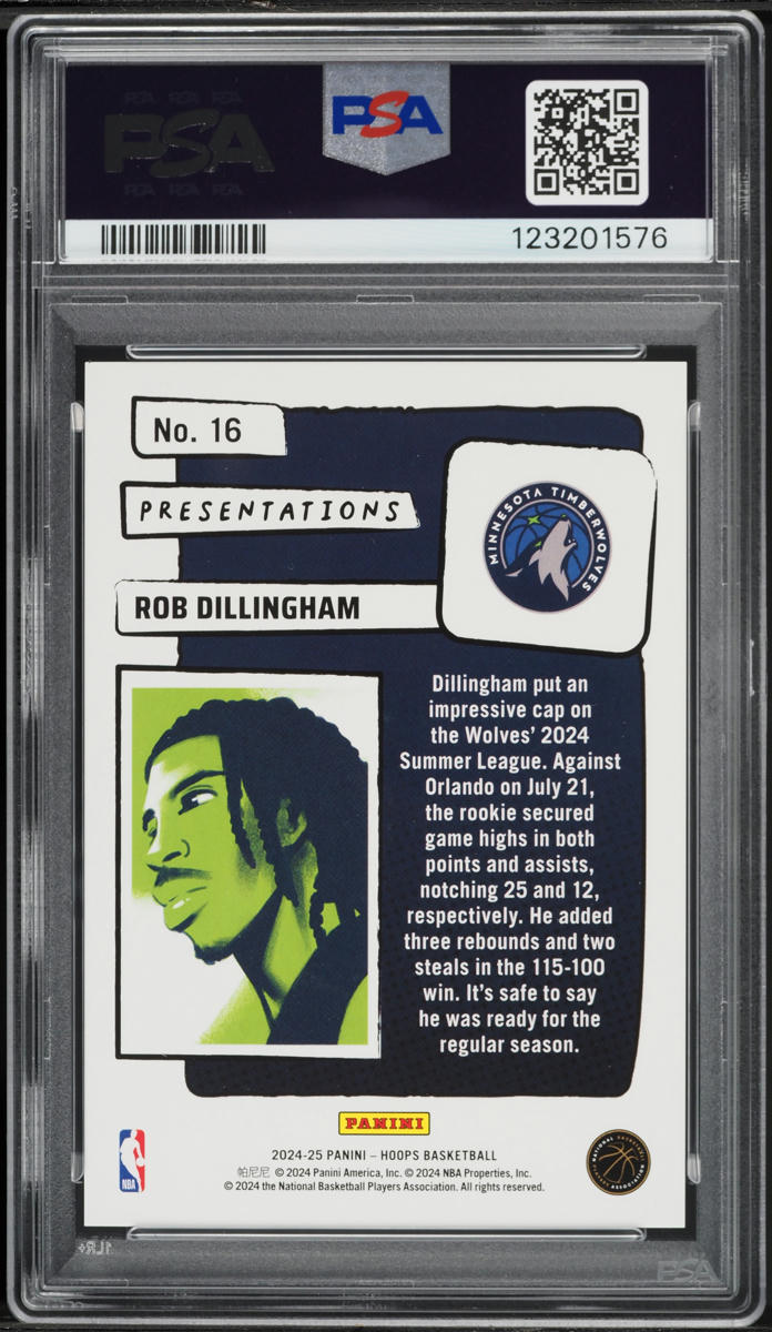 2024 Hoops Presentations Rob Dillingham ROOKIE #16 PSA 10 GEM MINT