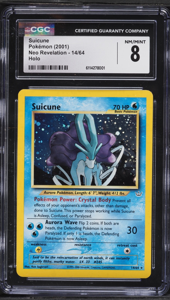 2001 Pokemon Neo Revelation Holo Suicune #14 CGC 8 NM-MT