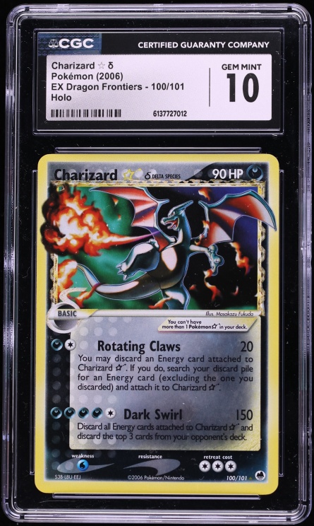 2006 Pokemon EX Dragon Frontiers Holo Charizard Gold Star #100 CGC 10 GEM MINT