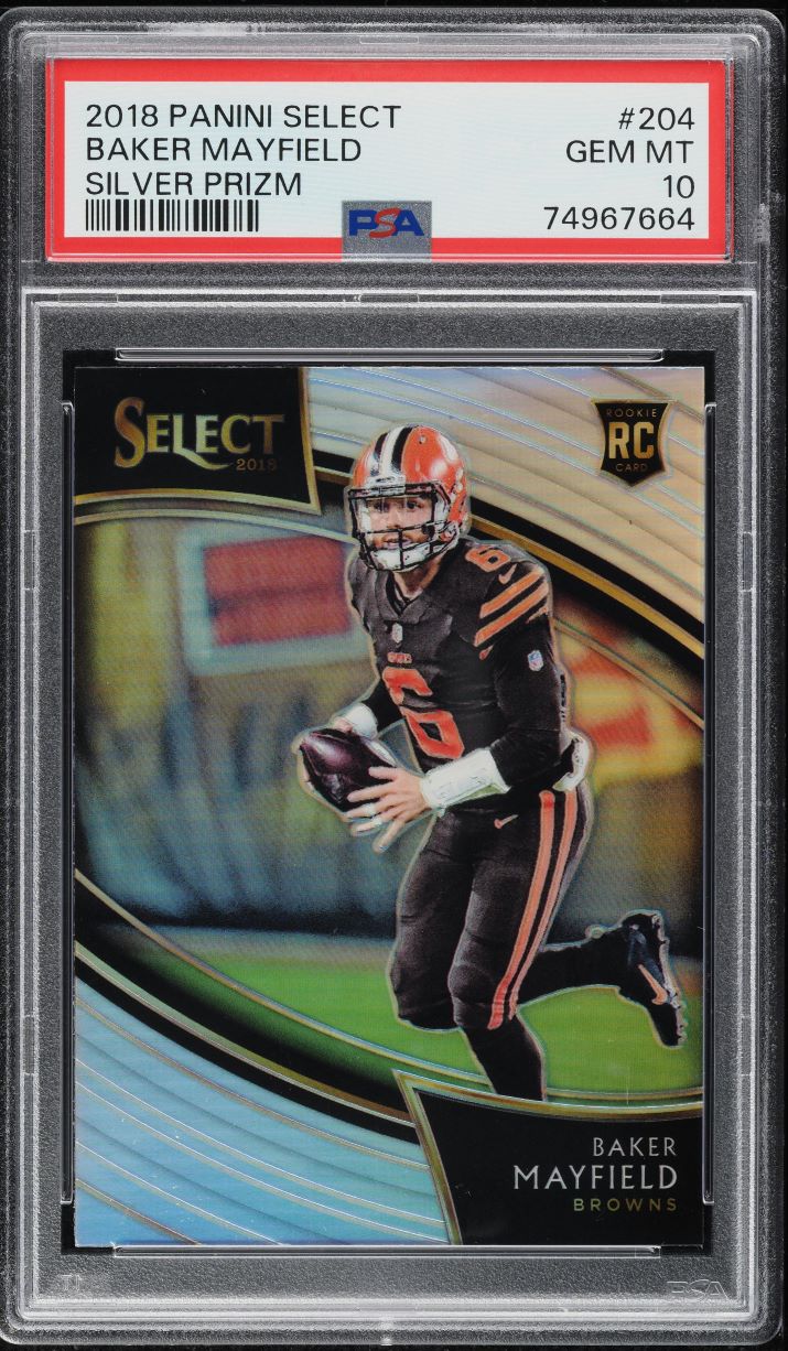 2018 Select Field Level Silver Prizm Baker Mayfield ROOKIE #204 PSA 10 GEM MINT