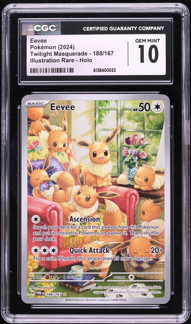 2024 Pokemon Scarlet & Violet Twilight Masquerade IR Eevee #188 CGC 10 GEM MINT
