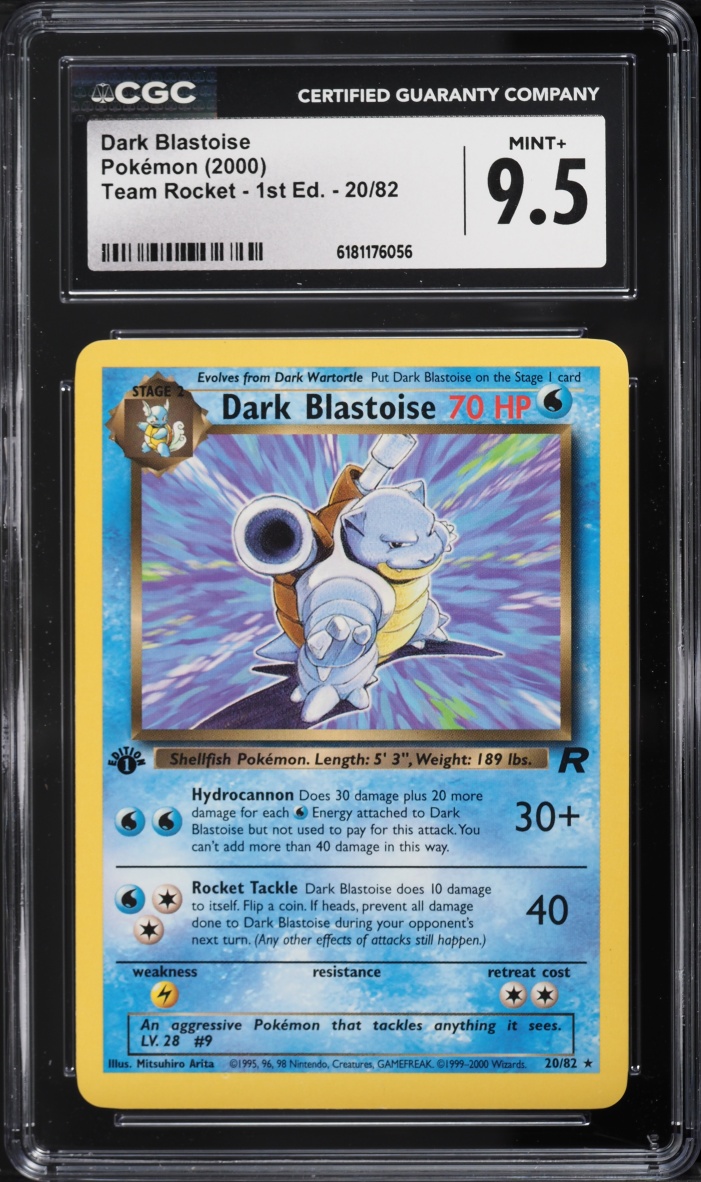 2000 Pokemon Team Rocket 1st Edition Dark Blastoise #20 CGC 9.5 MINT+