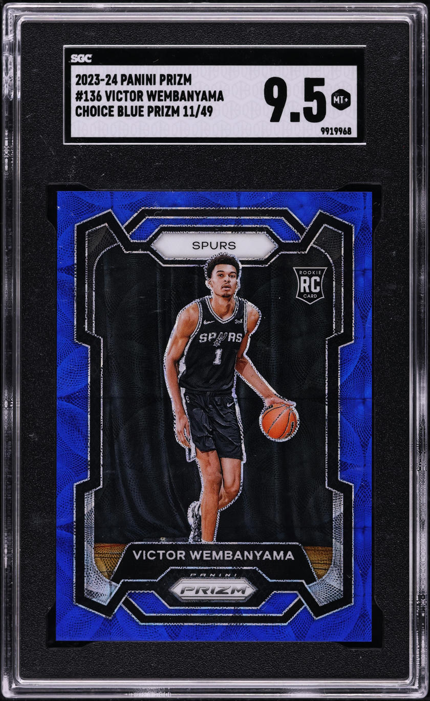2023 Panini Prizm Choice Blue Victor Wembanyama ROOKIE /49 #136 SGC 9.5 MINT+ - Main Image