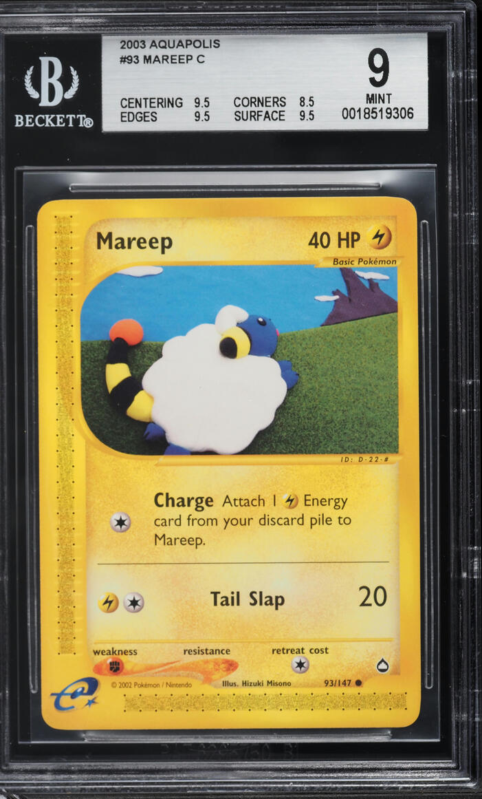 2003 Pokemon Aquapolis Mareep #93 BGS 9 MINT