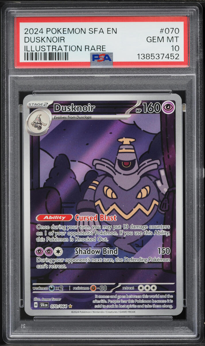 2024 Pokemon Scarlet & Violet Shrouded Fable IR Dusknoir #70 PSA 10 GEM MINT
