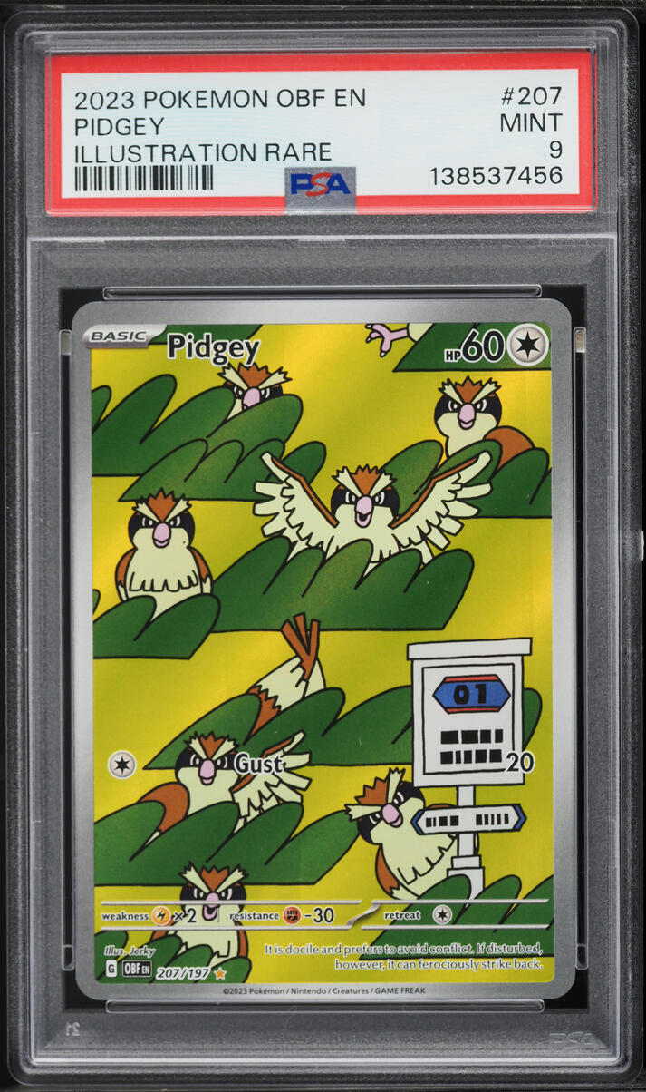 2023 Pokemon Scarlet & Violet Obsidian Flames IR Pidgey #207 PSA 9 MINT