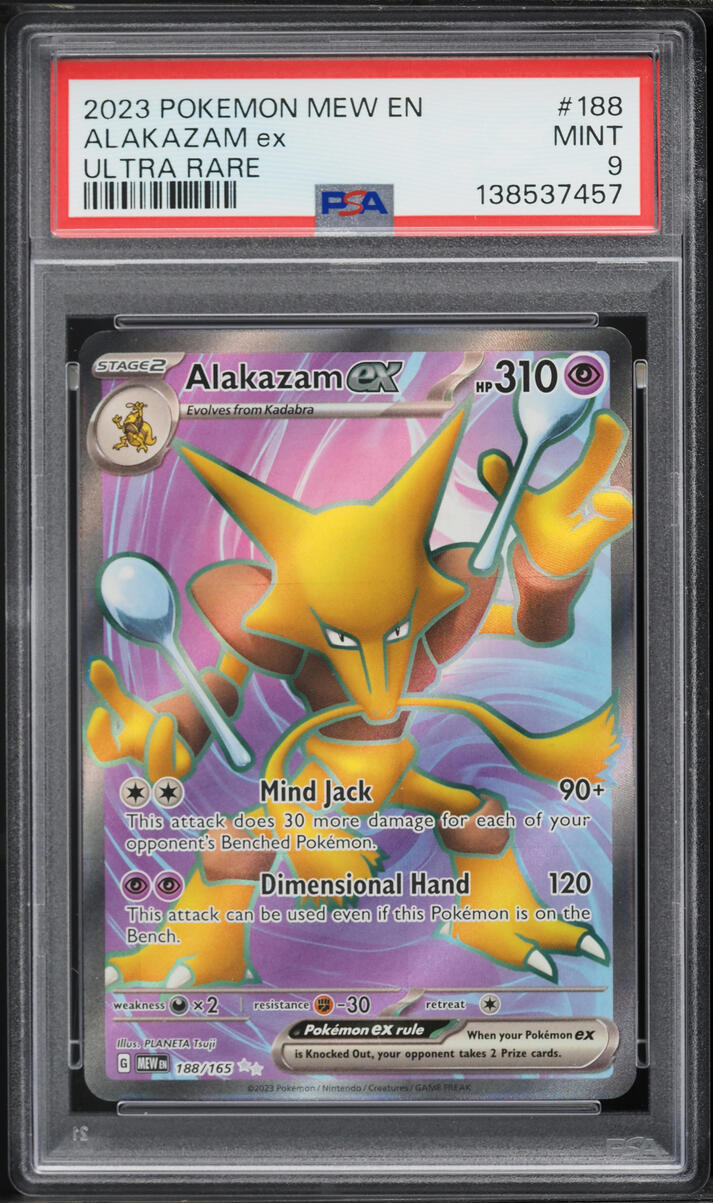 2023 Pokemon Scarlet & Violet 151 Full Art Alakazam ex #188 PSA 9 MINT