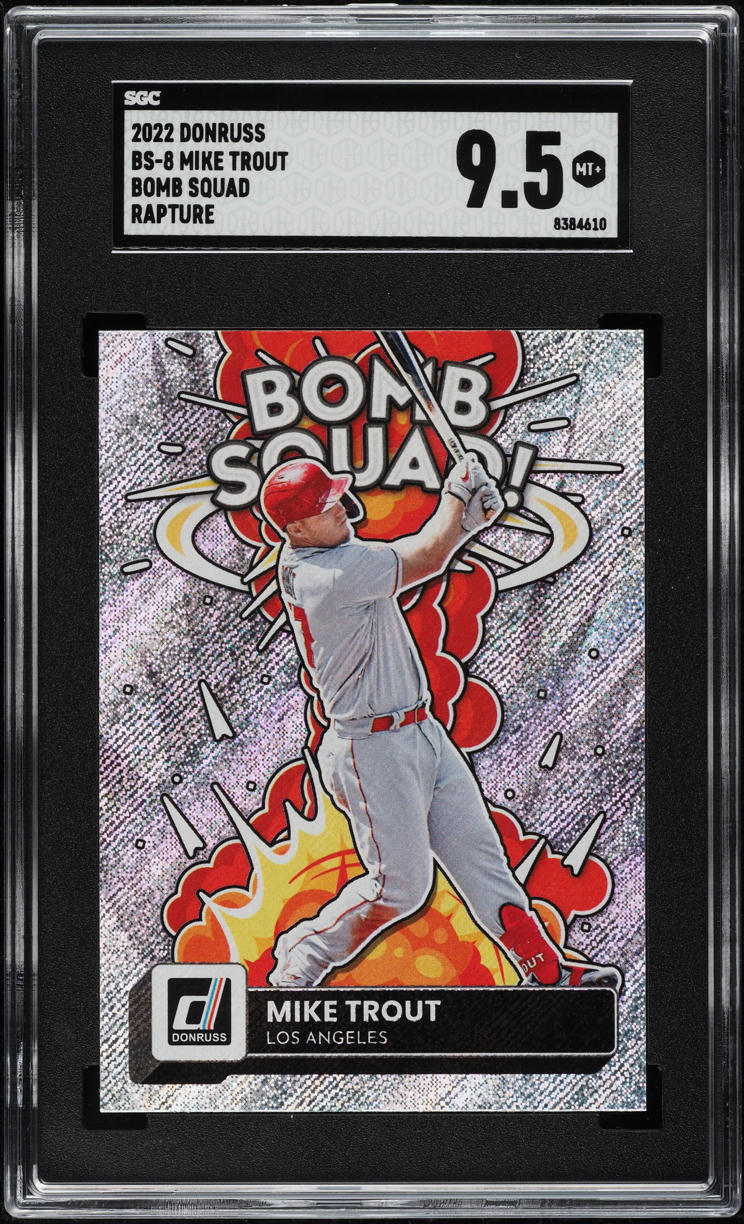 2022 Donruss Bomb Squad Rapture Mike Trout #BS-8 SGC 9.5 MINT+