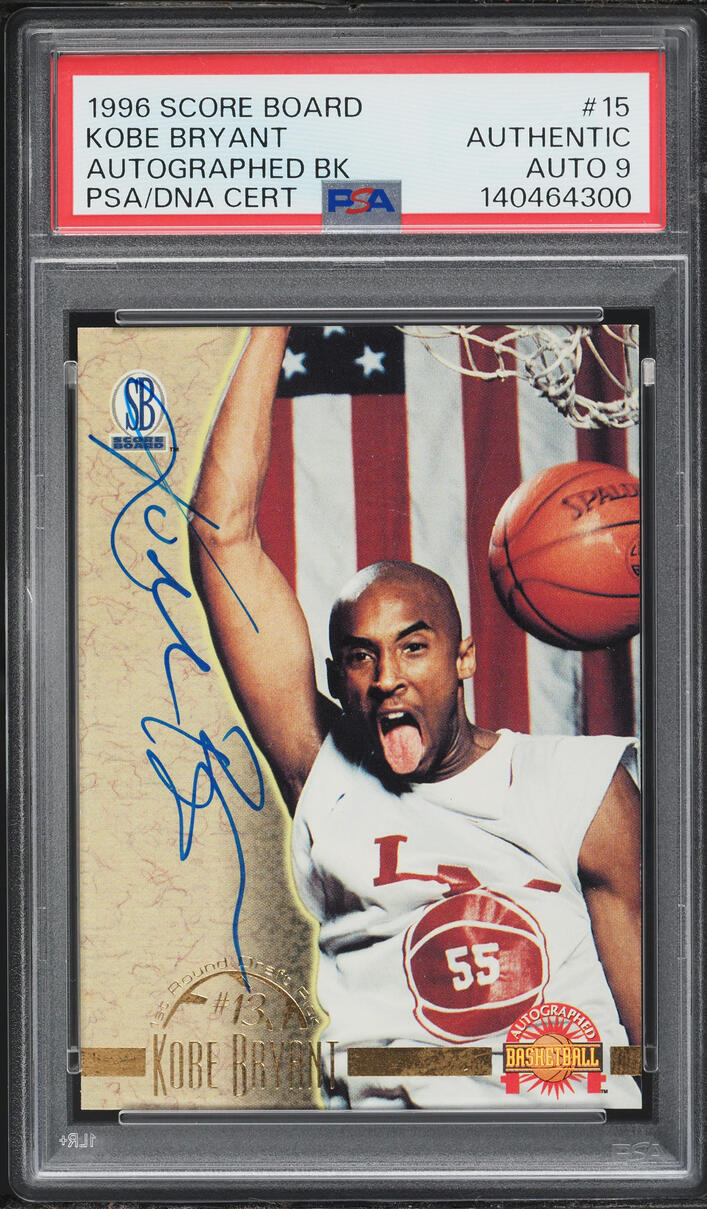 1996 Score Board Kobe Bryant ROOKIE AUTO DNA 9 #15 PSA AUTH