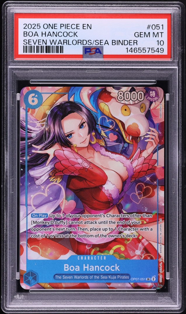 2025 One Piece Seven Warlords Of The Sea Binder Set SR Alt Art Boa Hancock #OP07-051 PSA 10