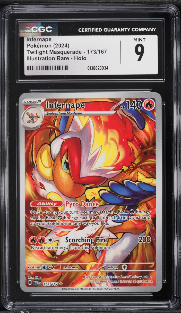 2024 Pokemon Scarlet & Violet Twilight Masquerade IR Infernape #173 CGC 9 MINT