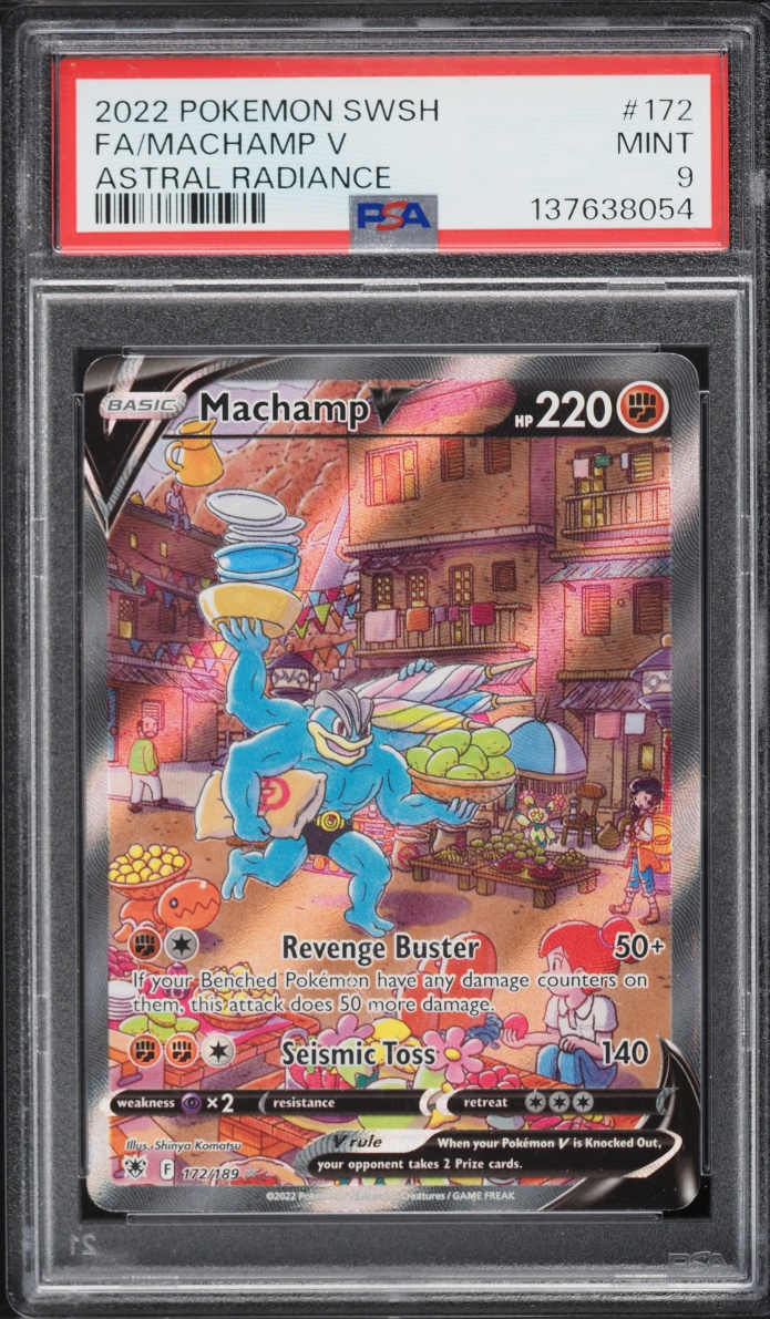 2022 Pokemon Sword & Shield Astral Radiance Full Art Machamp V #172 PSA 9 MINT