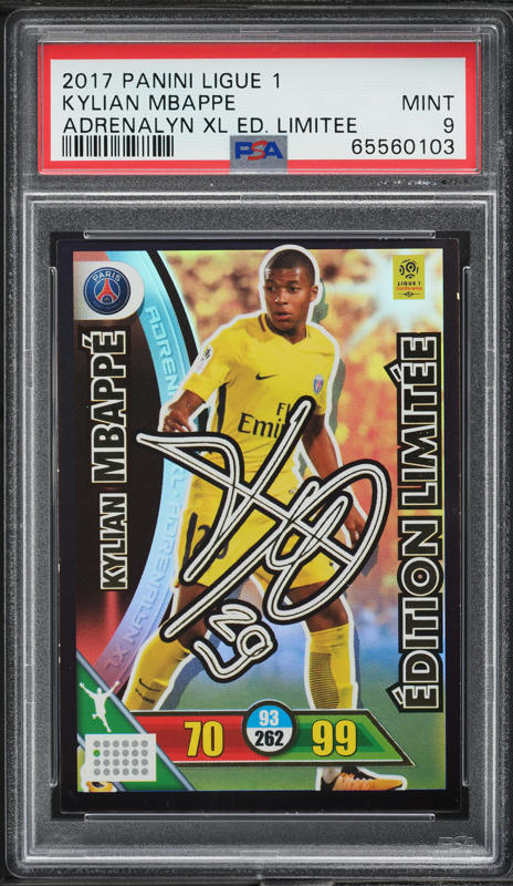 2017 Panini FIFA 365 Kylian Mbappe ROOKIE #250 PSA 9 MINT on