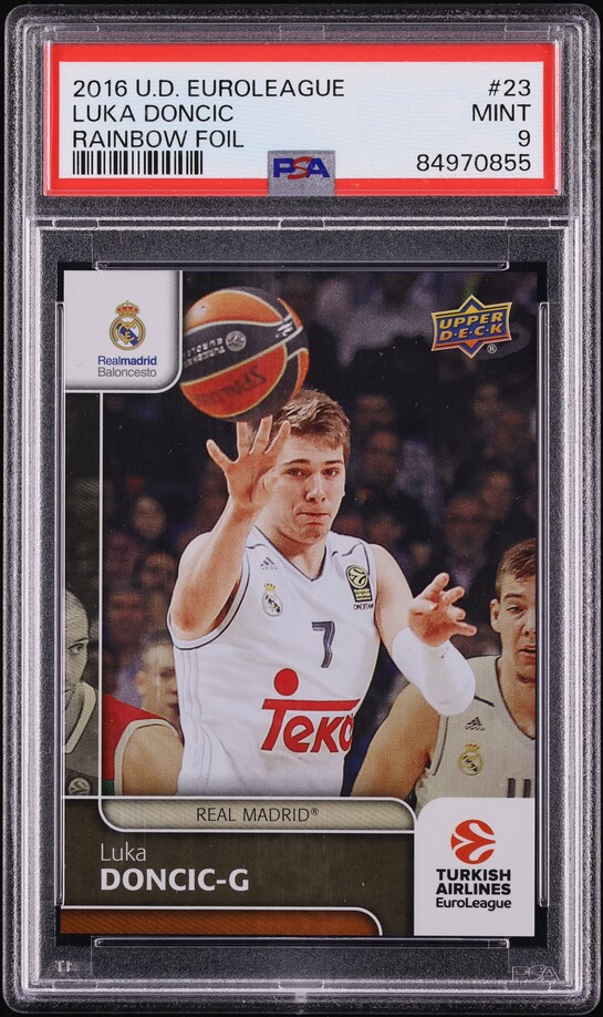 2016 Upper Deck Euroleague Rainbow Foil Luka Doncic ROOKIE #23 PSA 9 MINT
