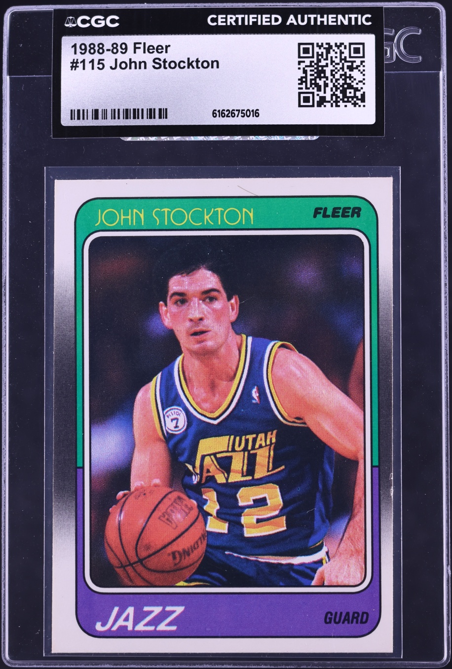 1988 Fleer Basketball John Stockton ROOKIE #115 CGC AUTH