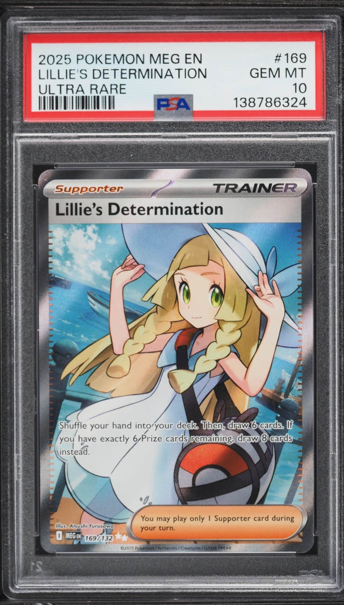 2025 Pokemon Mega Evolution Full Art Lillie's Determination #169 PSA 10 GEM MINT