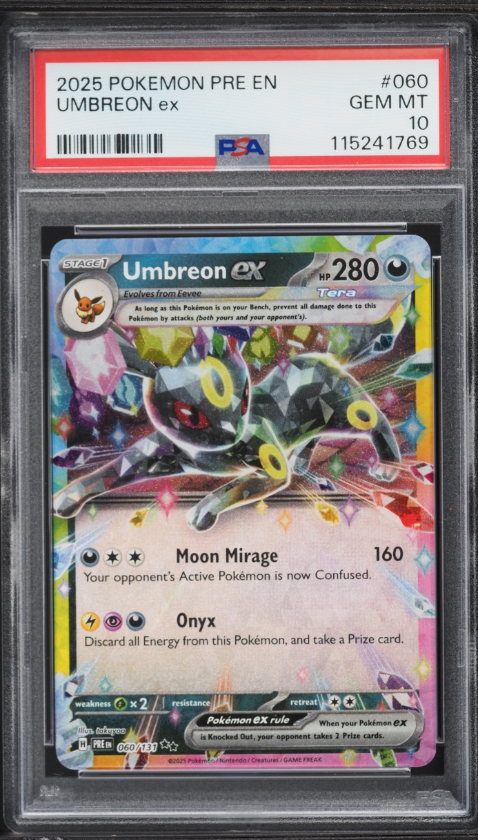2025 Pokemon Scarlet & Violet Prismatic Evolutions Holo Umbreon ex #60 PSA 10 GEM MINT