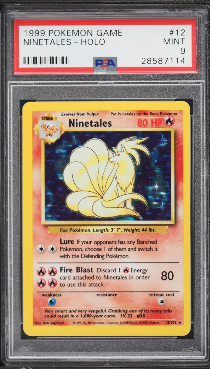 1999 Pokemon Base Set Holo Ninetales #12 PSA 9 MINT