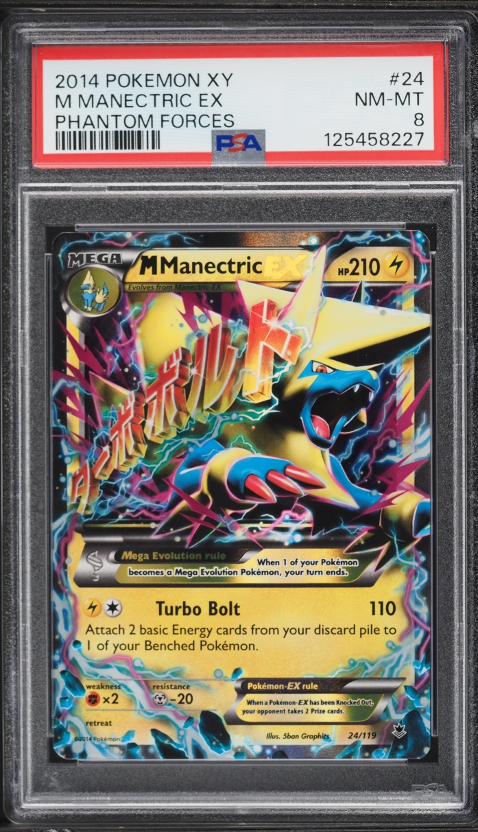 2014 Pokemon XY Phantom Forces M Manectric EX #24 PSA 8 NM-MT