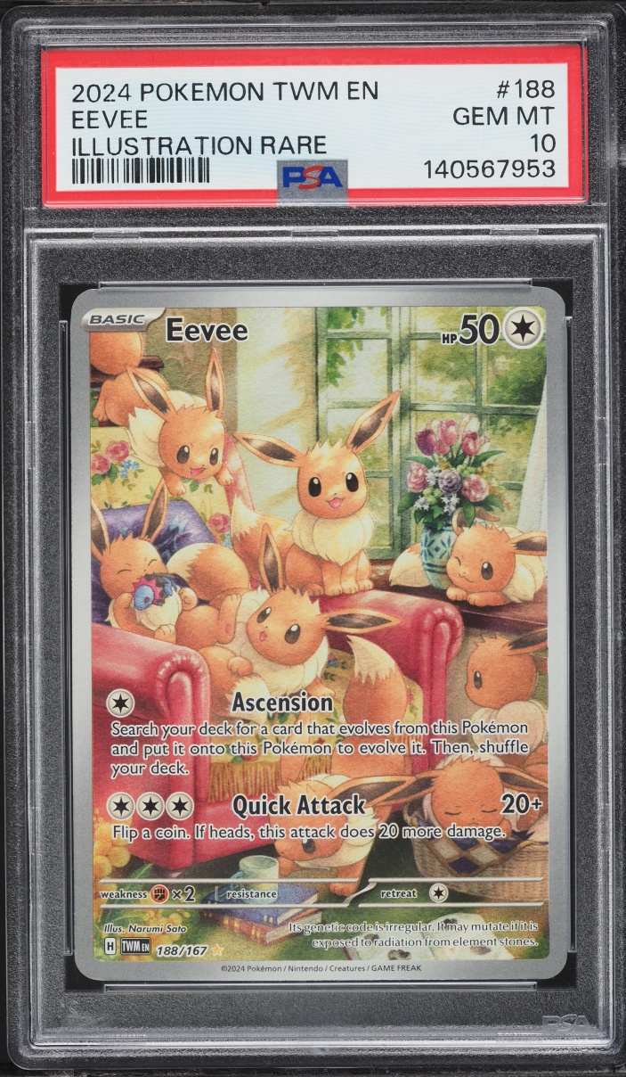 2024 Pokemon Scarlet & Violet Twilight Masquerade IR Eevee #188 PSA 10 GEM MINT