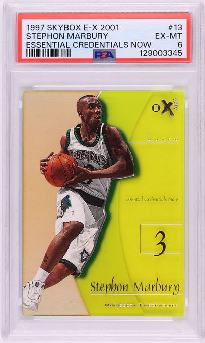 1997 Skybox E-X2001 Essential Credentials Now Stephon Marbury /13 #13 PSA 6 EXMT
