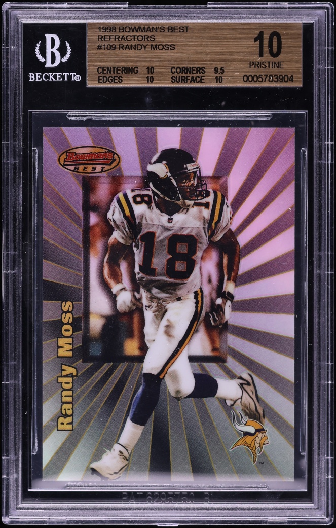 1998 Bowman's Best Refractor Randy Moss ROOKIE /400 #109 BGS 10 PRISTINE