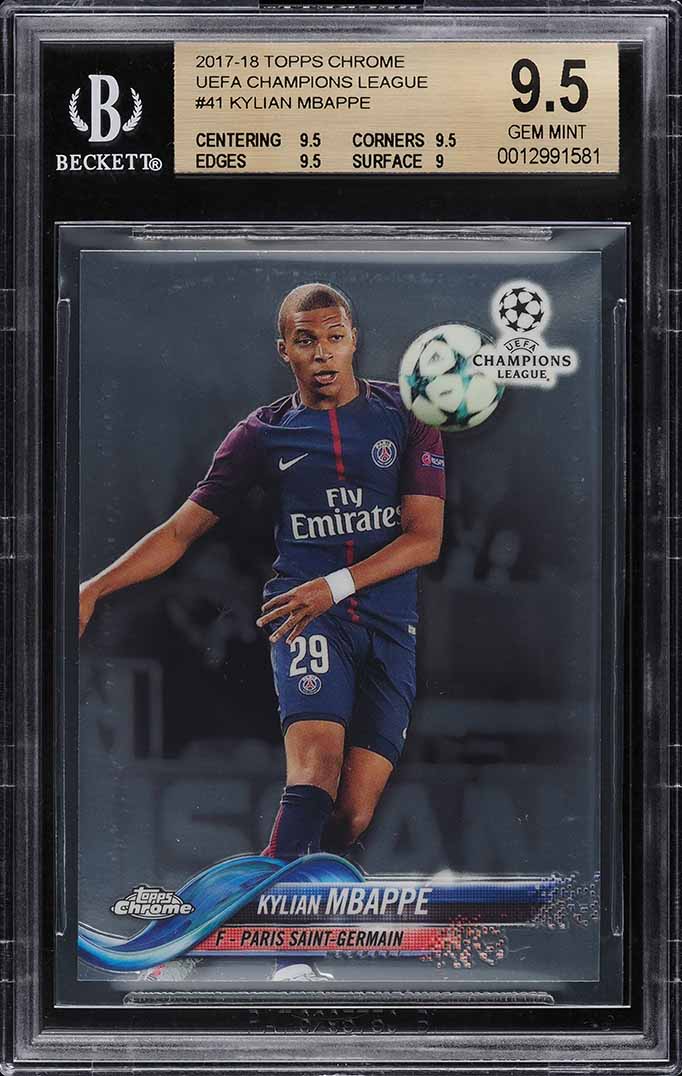 2017 Topps Chrome UEFA Kylian Mbappe ROOKIE #41 BGS 9.5 GEM