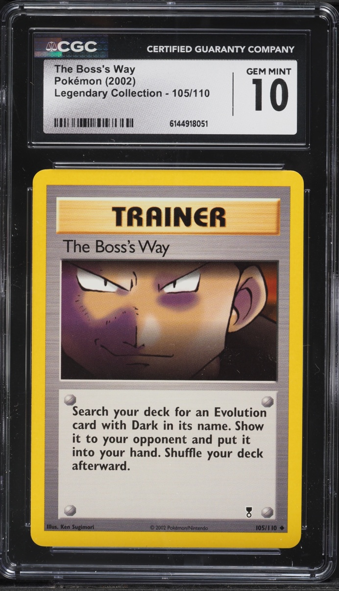 2002 Pokemon Legendary Collection The Boss's Way #105 CGC 10 GEM MINT