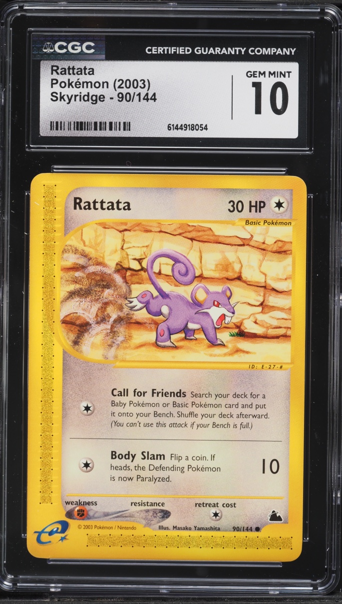 2003 Pokemon Skyridge Rattata #90 CGC 10 GEM MINT