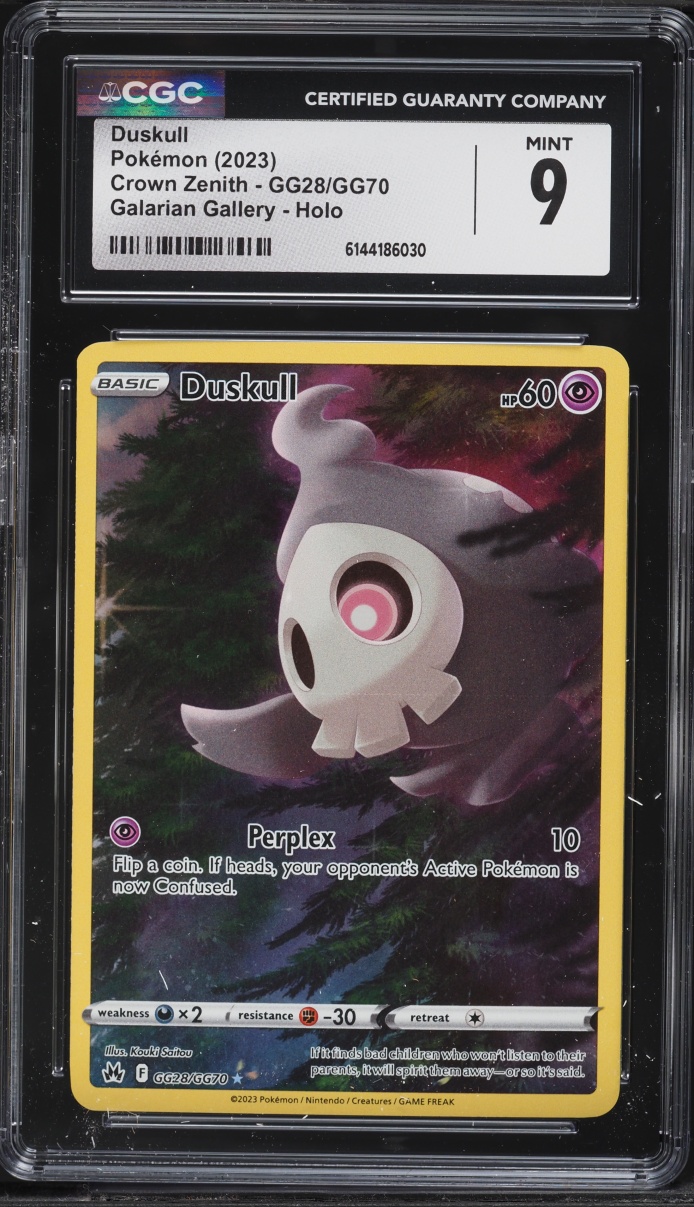 2023 Pokemon Sword & Shield Crown Zenith Full Art Duskull #GG28 CGC 9 MINT
