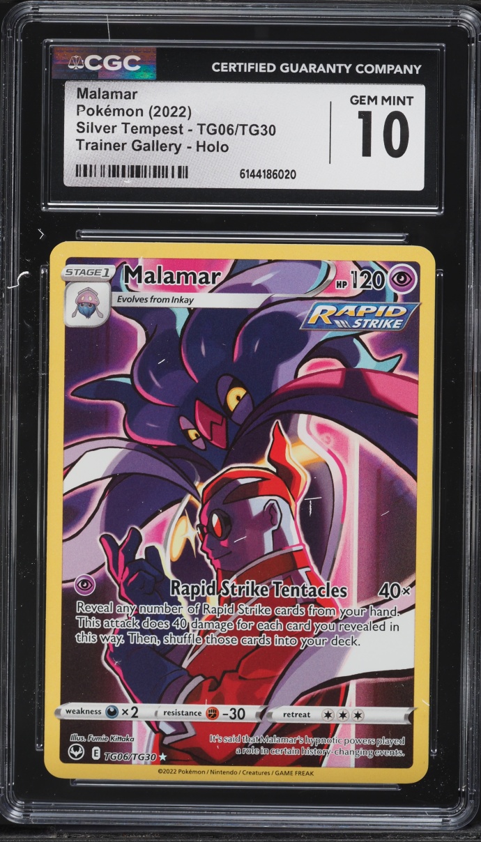 2022 Pokemon Sword & Shield Silver Tempest CHR Malamar #TG06 CGC 10 GEM MINT