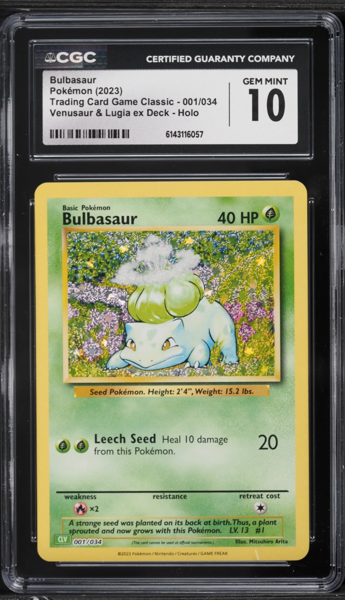 2023 Pokemon TCG Classic Collection Holo Bulbasaur #1 CGC 10 GEM MINT