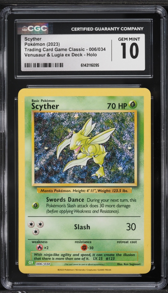 2023 Pokemon TCG Classic Collection Holo Scyther #6 CGC 10 GEM MINT