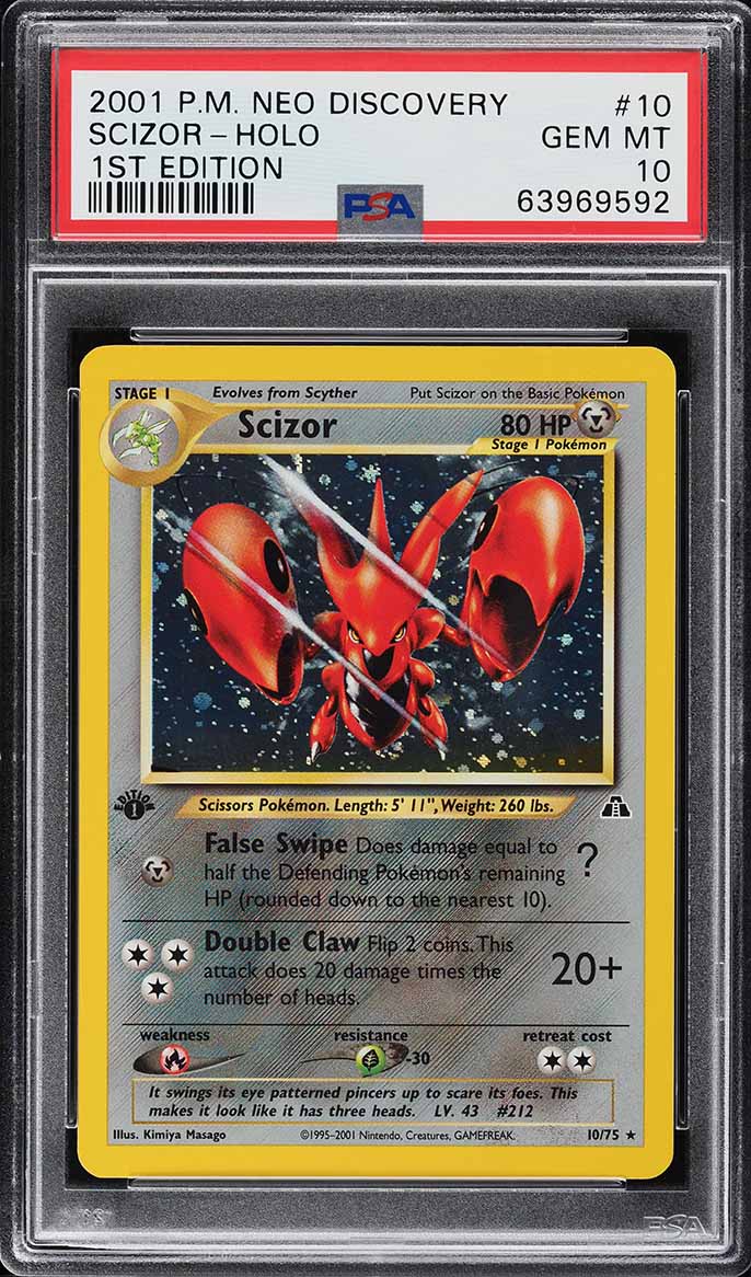 2001 Pokemon Japanese Vs 1st Edition Holo Bugsy's Scizor #013 PSA