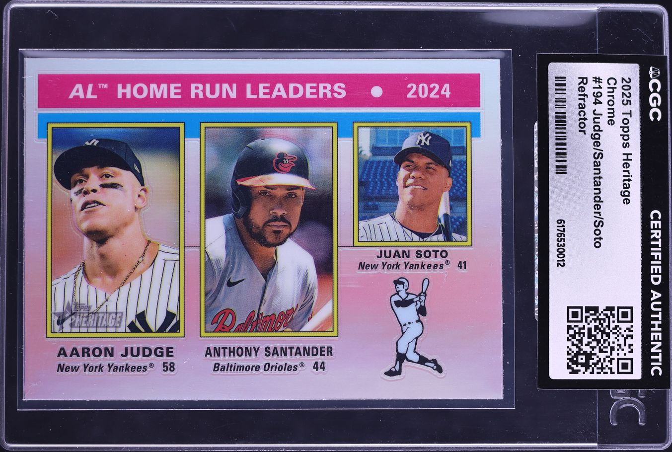 2025 Topps Heritage Chrome Refractor Aaron Judge Anthony Santander Juan Soto #194 CGC AUTH