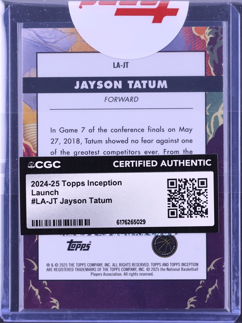 2024 Topps Inception Launch Jayson Tatum #LA-JT CGC AUTH